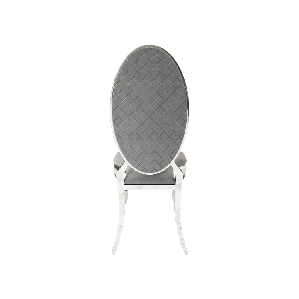 Opal Oval Back Velvet Stacking Chair - Grey