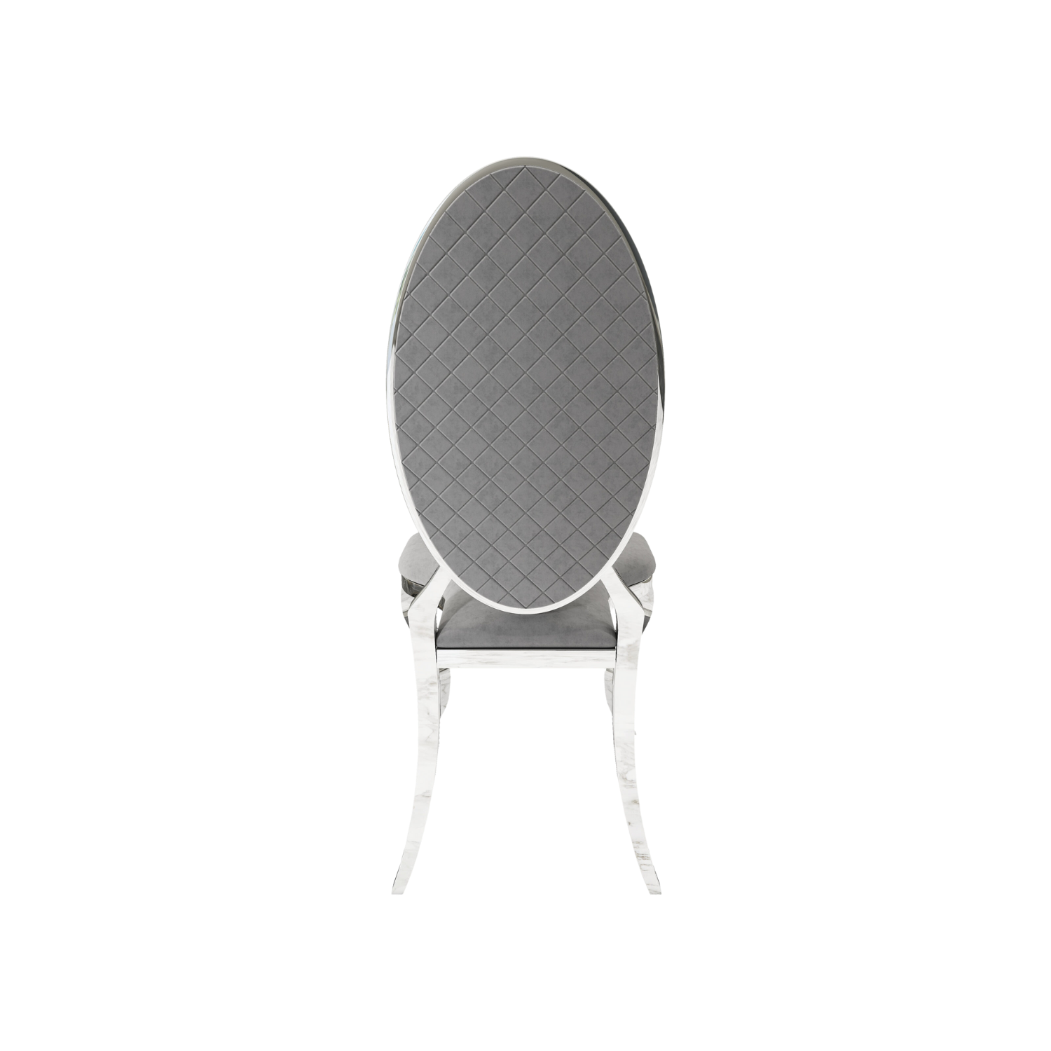 Opal Oval Back Velvet Stacking Chair - Grey