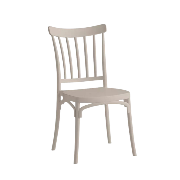 Alba Polypropylene Caffe/Bistro Stacking Chair Cream