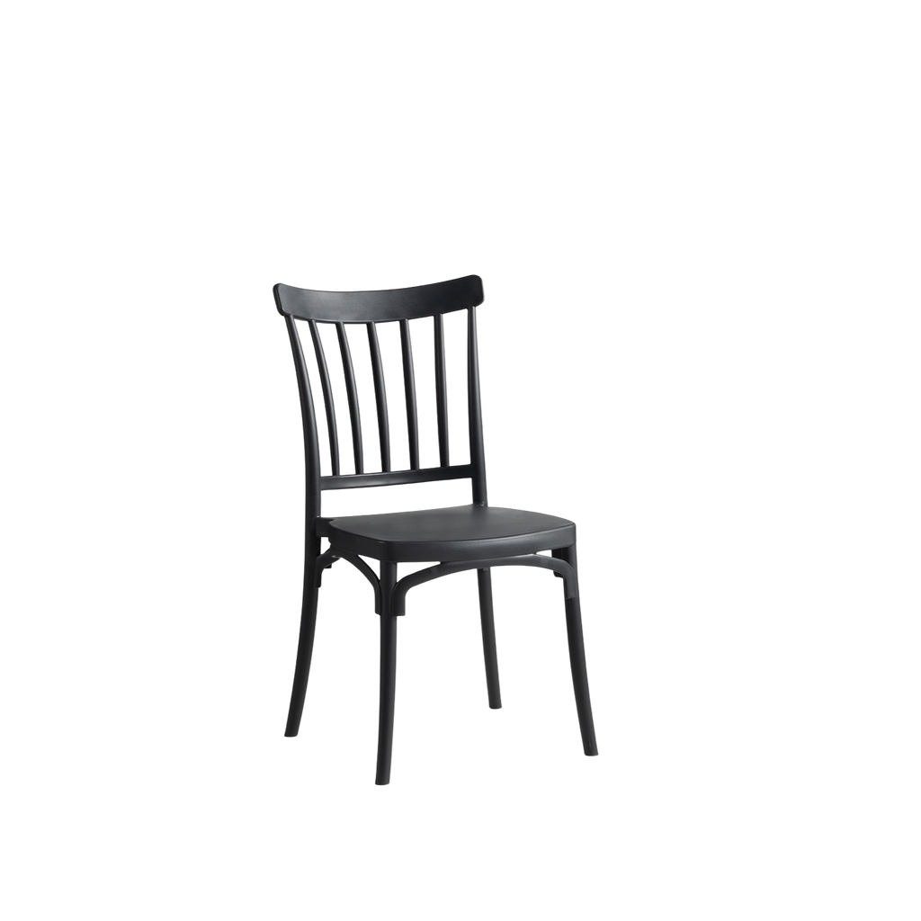 Alba Polypropylene Caffe/Bistro Stacking Chair Graphite