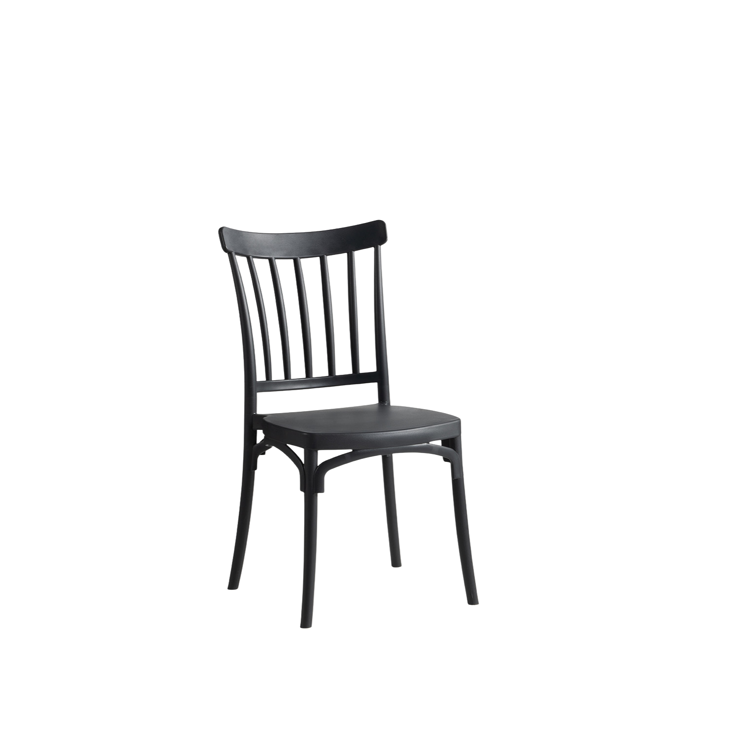 Polypropylene Caffe/Bistro Stacking Chair Graphite