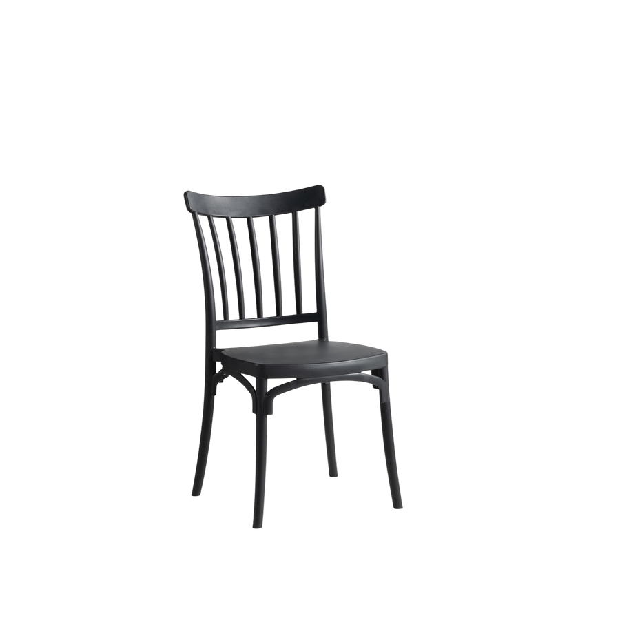 Alba Polypropylene Caffe/Bistro Stacking Chair Graphite