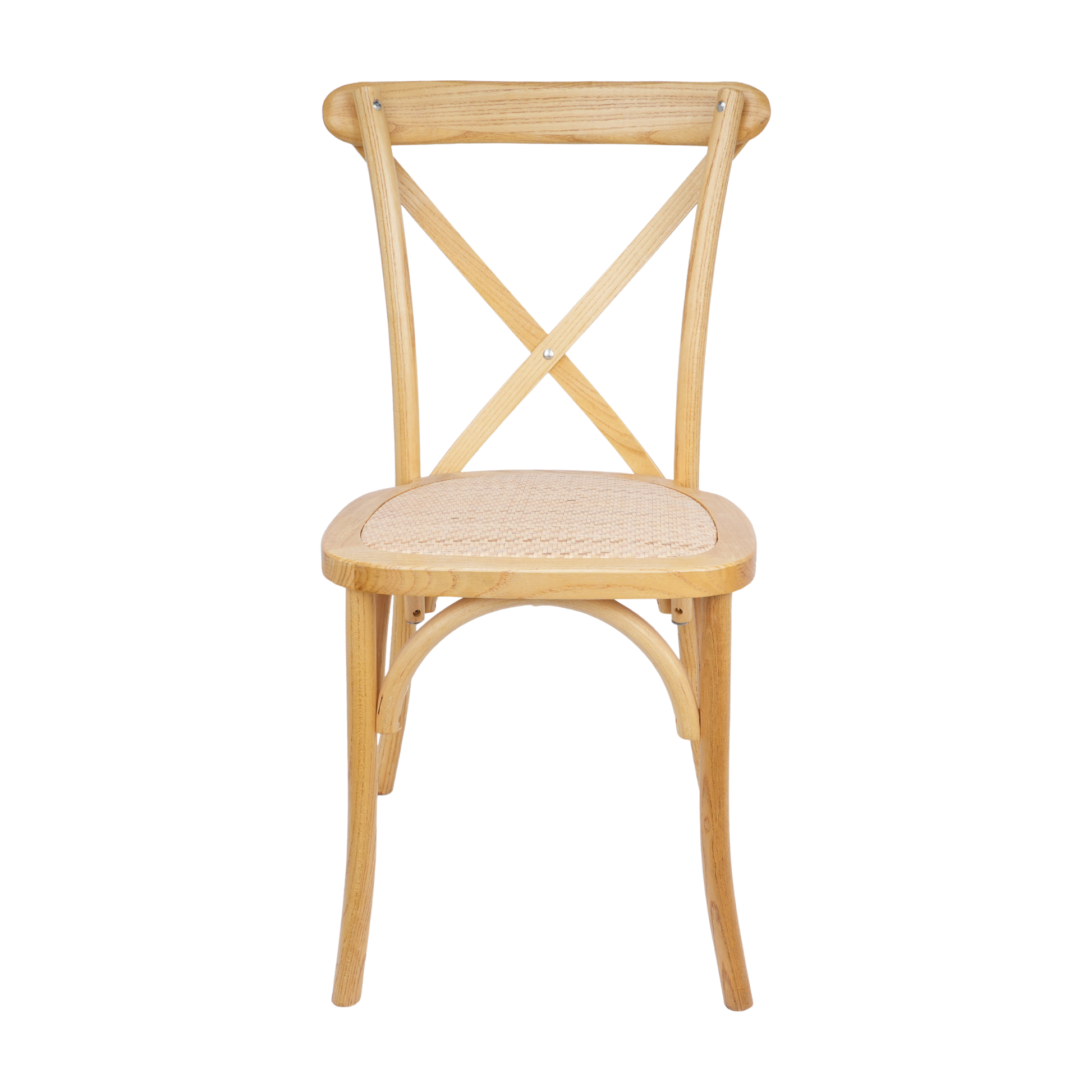 Natural Wooden Crossback Chair with Woven Seat – Rustic Wedding, Restaurant & Event Chair