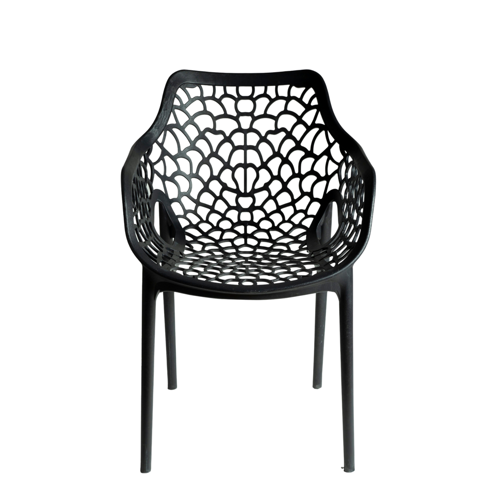 Viva Polypropylene Chair Black  – Stackable Commercial Outdoor Seating
