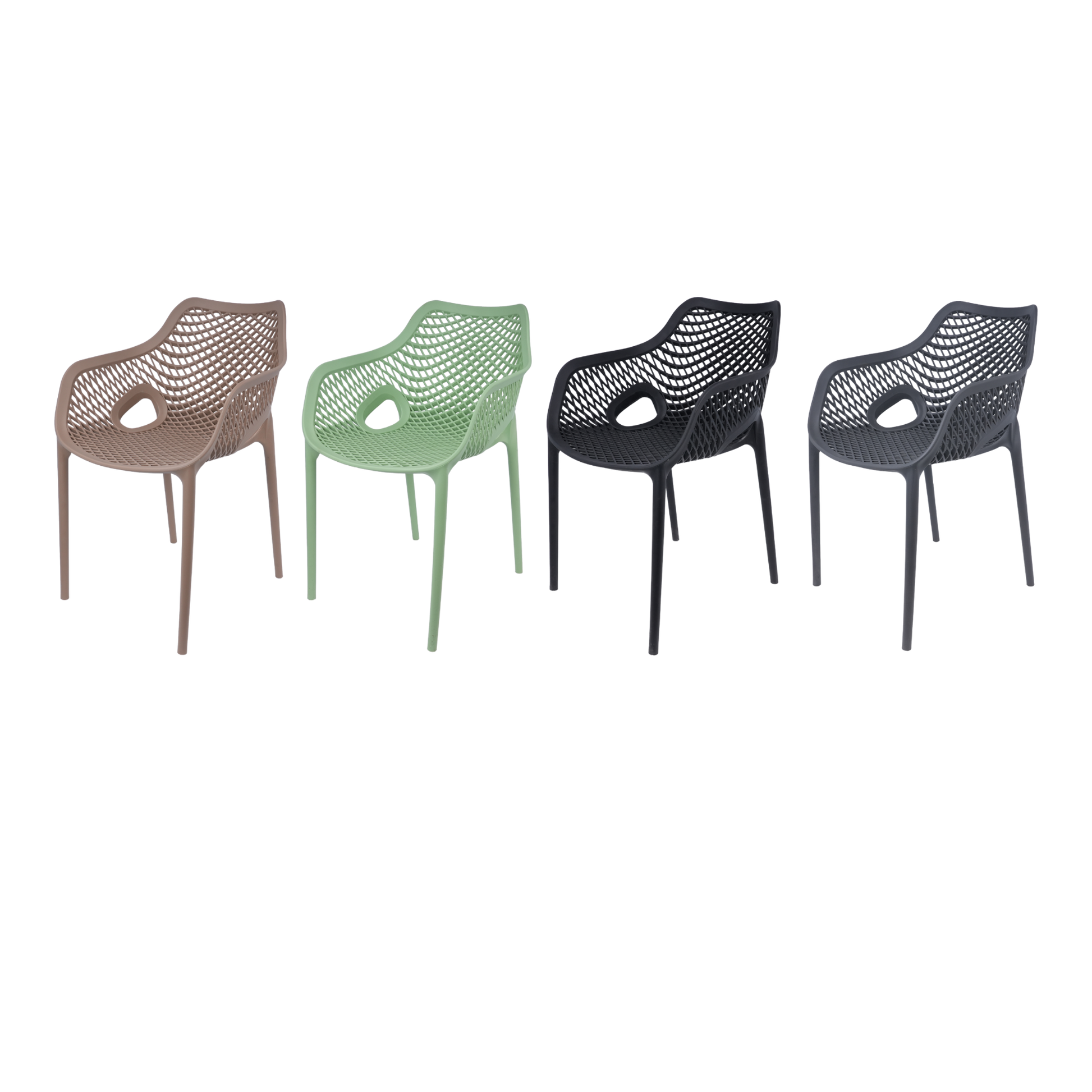 Air XL Armchair Black – Stackable Outdoor Café Chair for Coffee Shops, Patios & Home Gardens