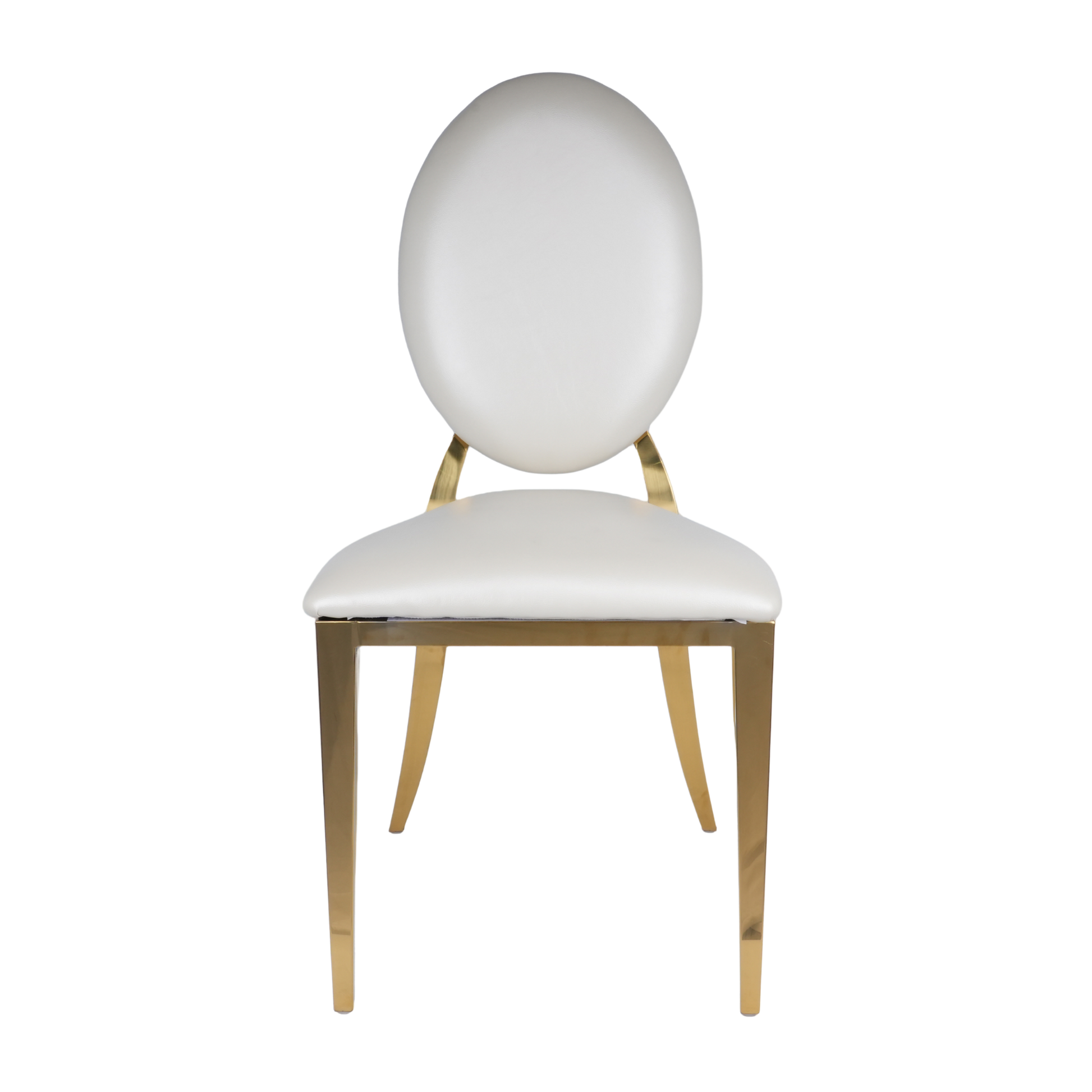 Gold Dior Banqueting Chair – Luxury PU Leather Gloss Finish, Stackable, Event-Ready