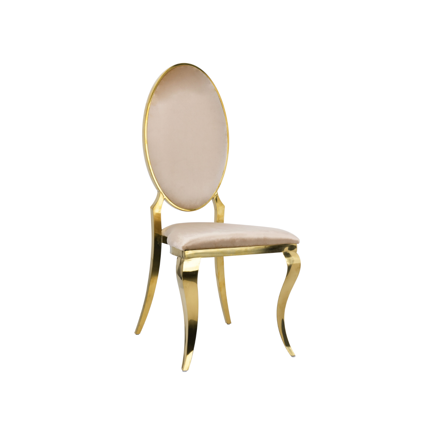 Opal Oval Back Velvet Stacking Chair - Ivory