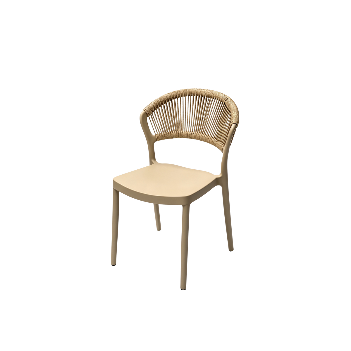 Coastal Rope-Back Polypropylene Cream – Indoor & Outdoor Café and Garden Chair