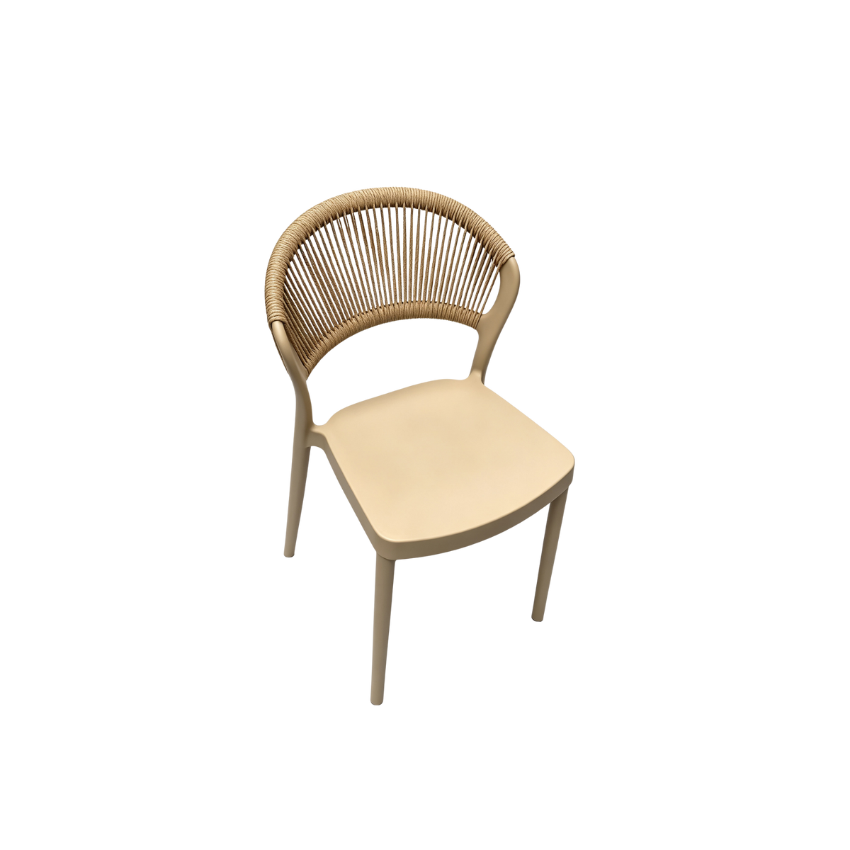 Coastal Rope-Back Polypropylene Cream – Indoor & Outdoor Café and Garden Chair