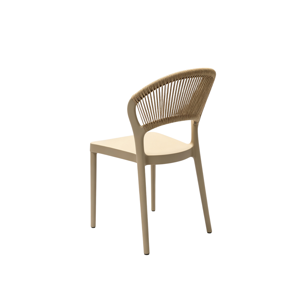 Coastal Rope-Back Polypropylene Cream – Indoor & Outdoor Café and Garden Chair