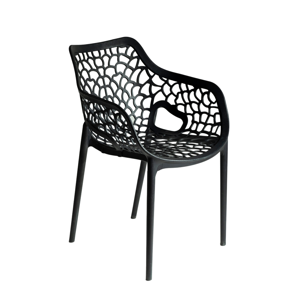 Viva Polypropylene Chair Black  – Stackable Commercial Outdoor Seating