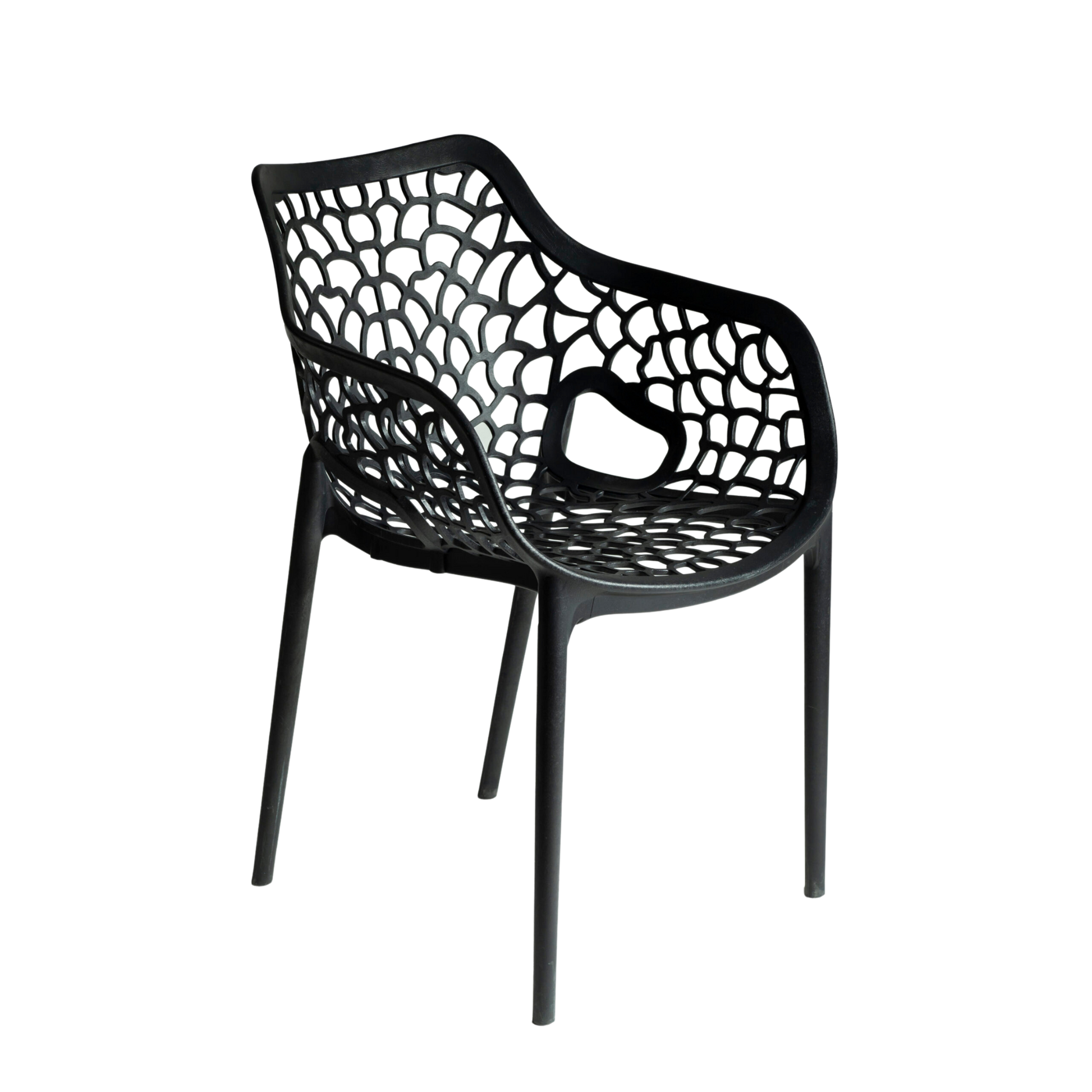 Viva Polypropylene Chair Black  – Stackable Commercial Outdoor Seating