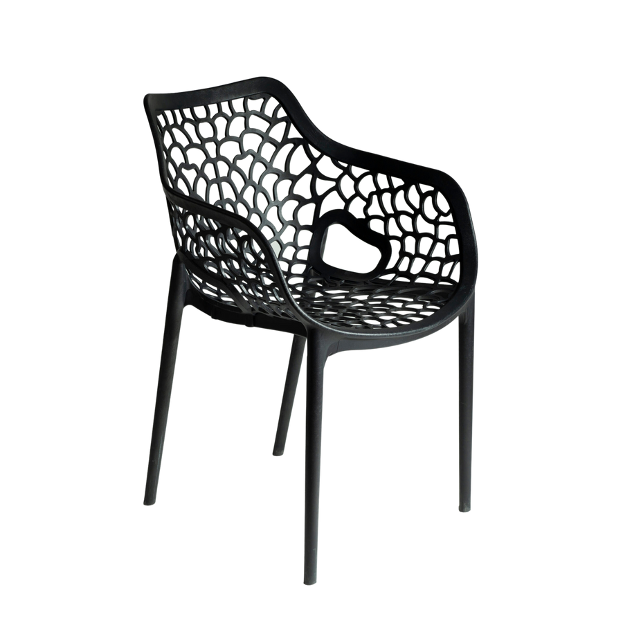 Viva Polypropylene Chair Black  – Stackable Commercial Outdoor Seating