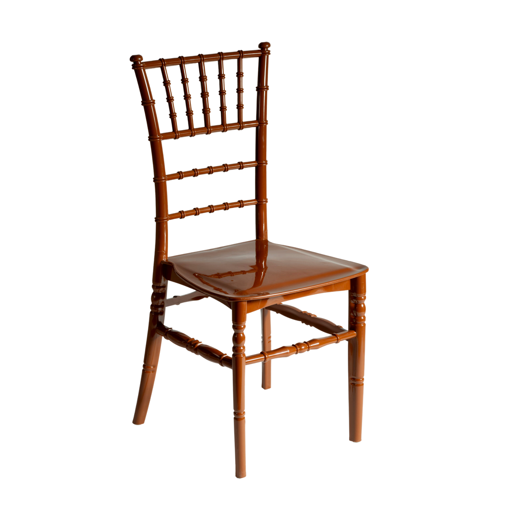 Chiavari Tiffany Polypropylene Stacking Chair Chocolate Brown