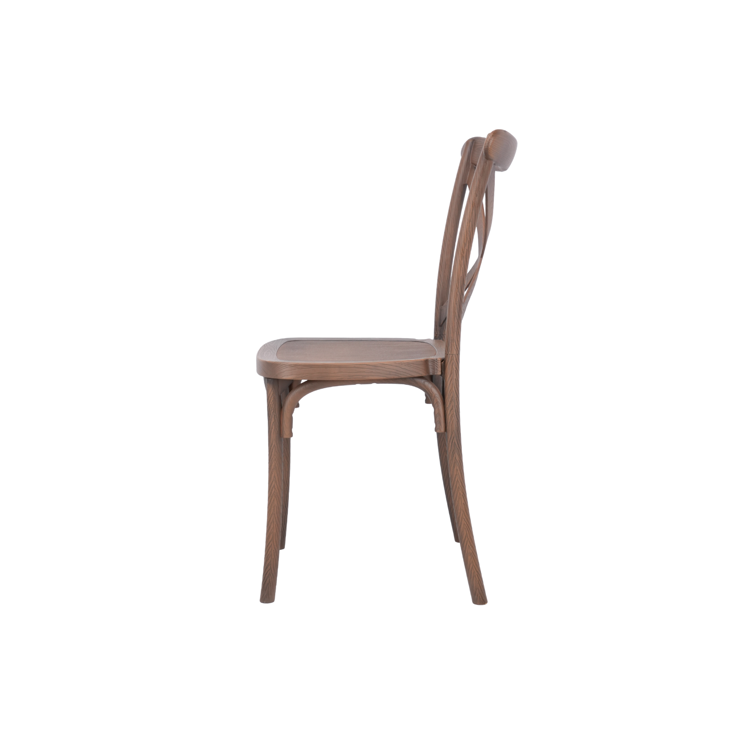 The Crossback Caffe Polypropylene Chair - Brown (Needs Assembly)