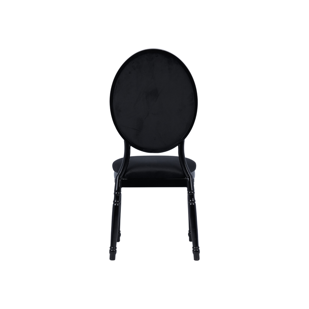Luxe Velvet Round Back Stacking Chair - Black