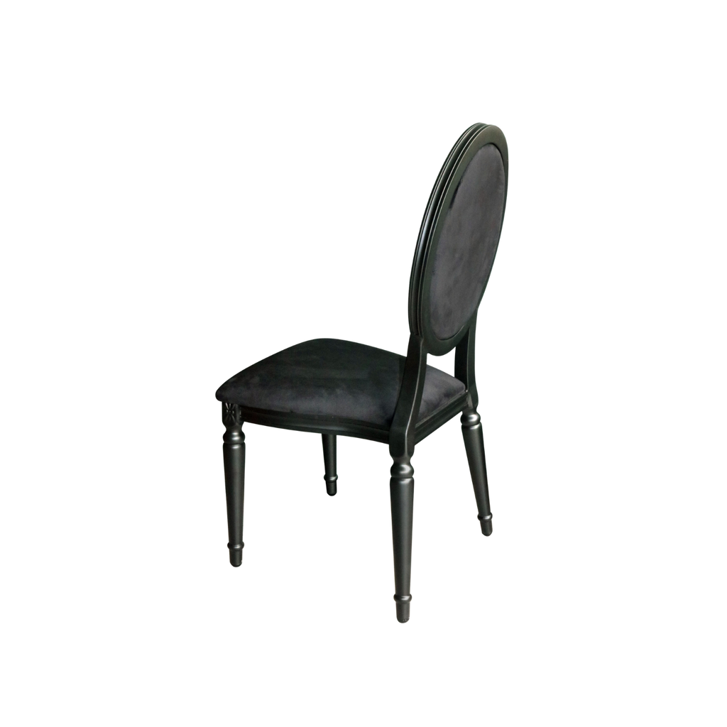 Louis Alure Aluminium Oval Stacking Chair Black
