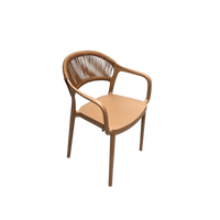 Coastal Rope-Back Polypropylene Armchair Brown – Indoor & Outdoor Café and Garden Chair