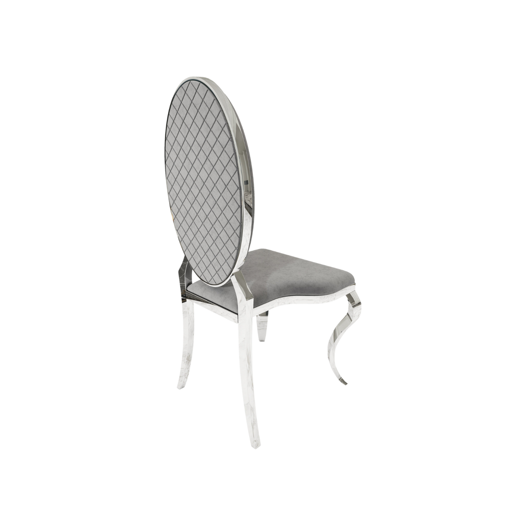 Opal Oval Back Velvet Stacking Chair - Grey