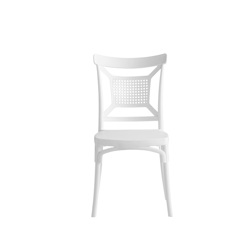 Enzo Caffe/Bistro Polypropylene Stacking Chair White