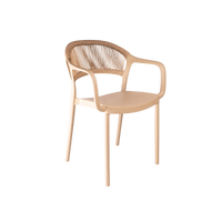 Coastal Rope-Back Polypropylene Armchair Cream – Indoor & Outdoor Café and Garden Chair