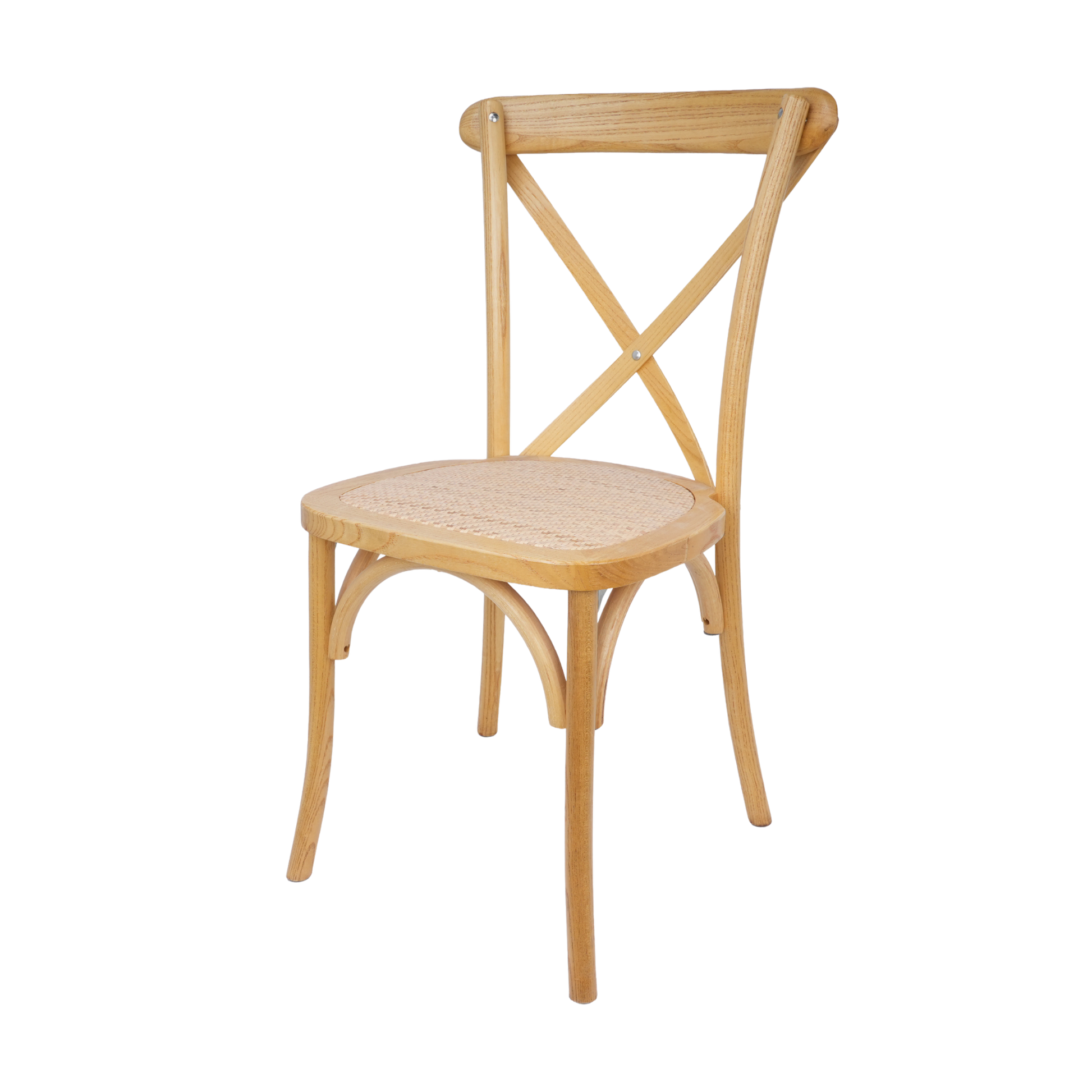 Natural Wooden Crossback Chair with Woven Seat – Rustic Wedding, Restaurant & Event Chair
