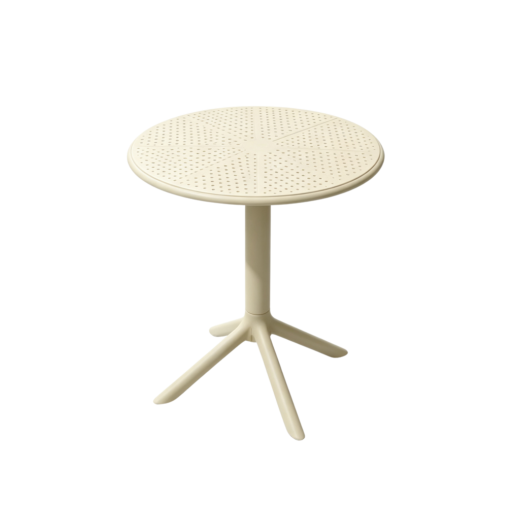 Round Polypropylene Café Bistro Table Cream – Indoor & Outdoor