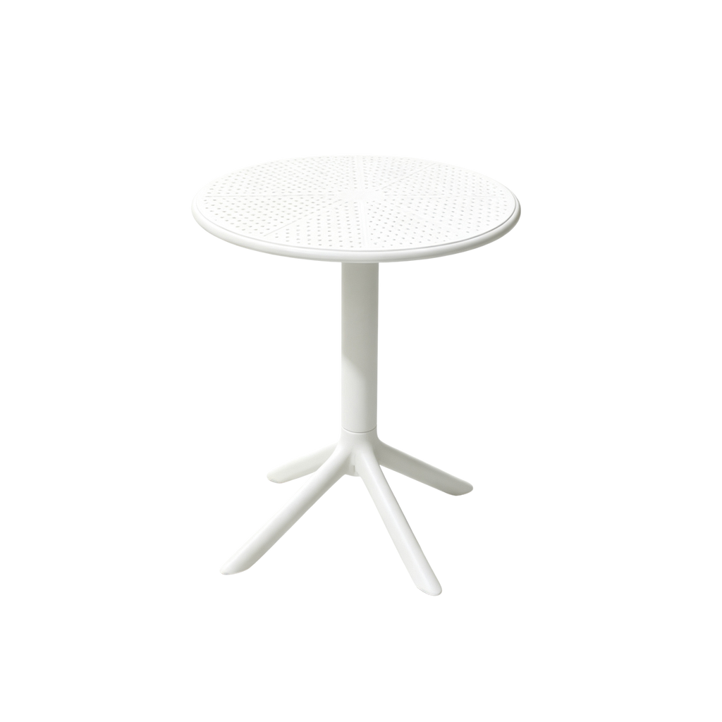 Round Polypropylene Café Bistro Table White – Indoor & Outdoor