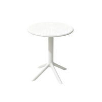 Round Polypropylene Café Bistro Table White – Indoor & Outdoor