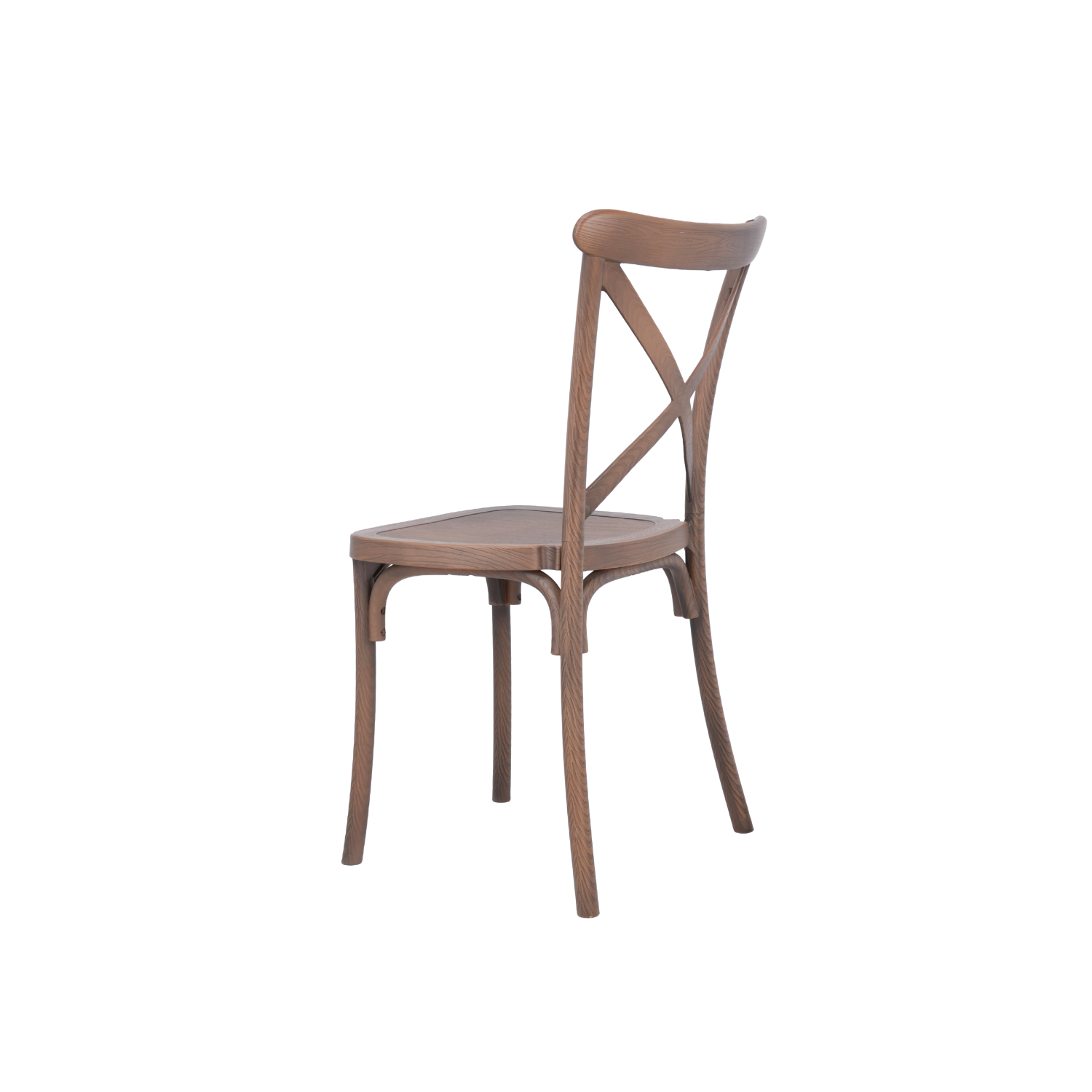 The Crossback Caffe Polypropylene Chair - Brown (Needs Assembly)