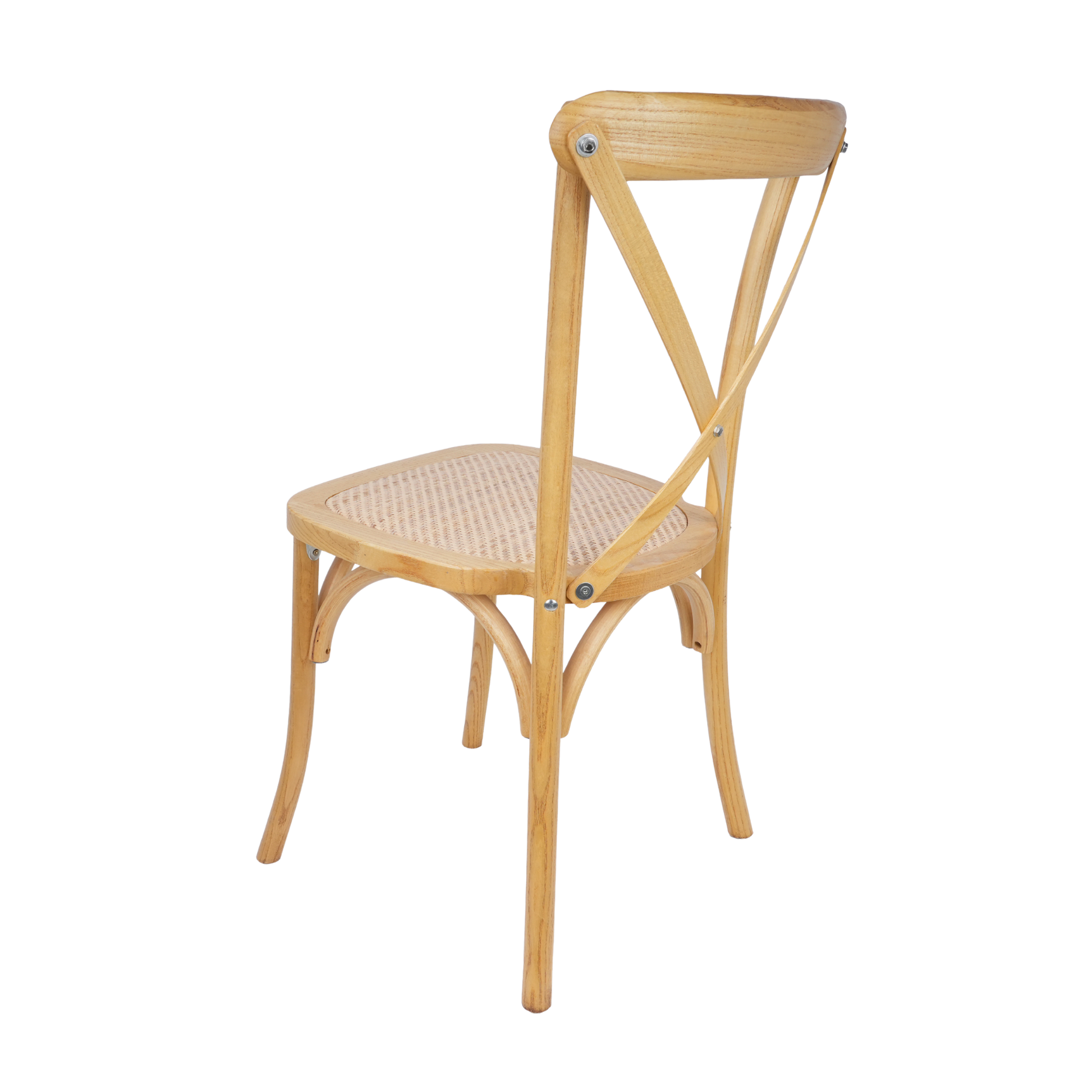 Natural Wooden Crossback Chair with Woven Seat – Rustic Wedding, Restaurant & Event Chair