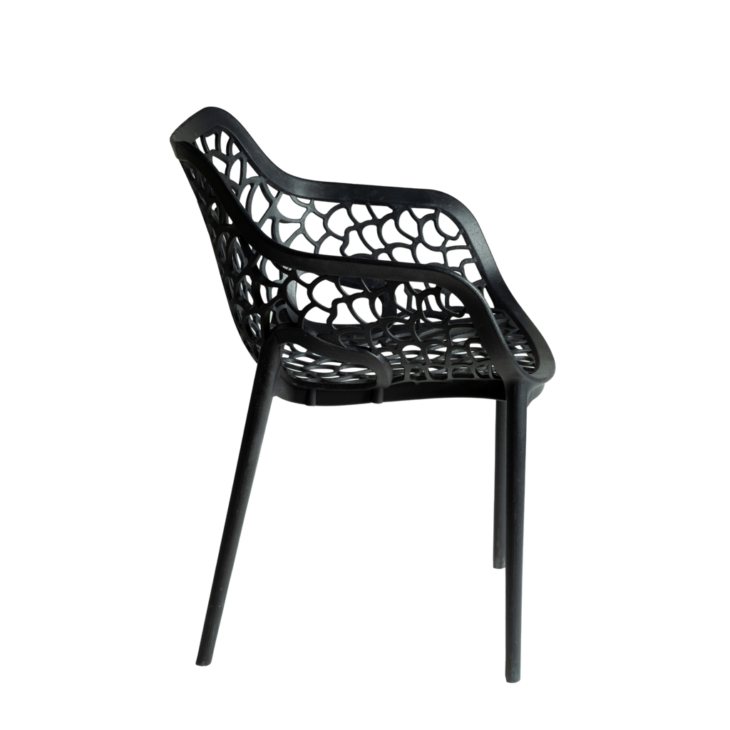Viva Polypropylene Chair Black  – Stackable Commercial Outdoor Seating