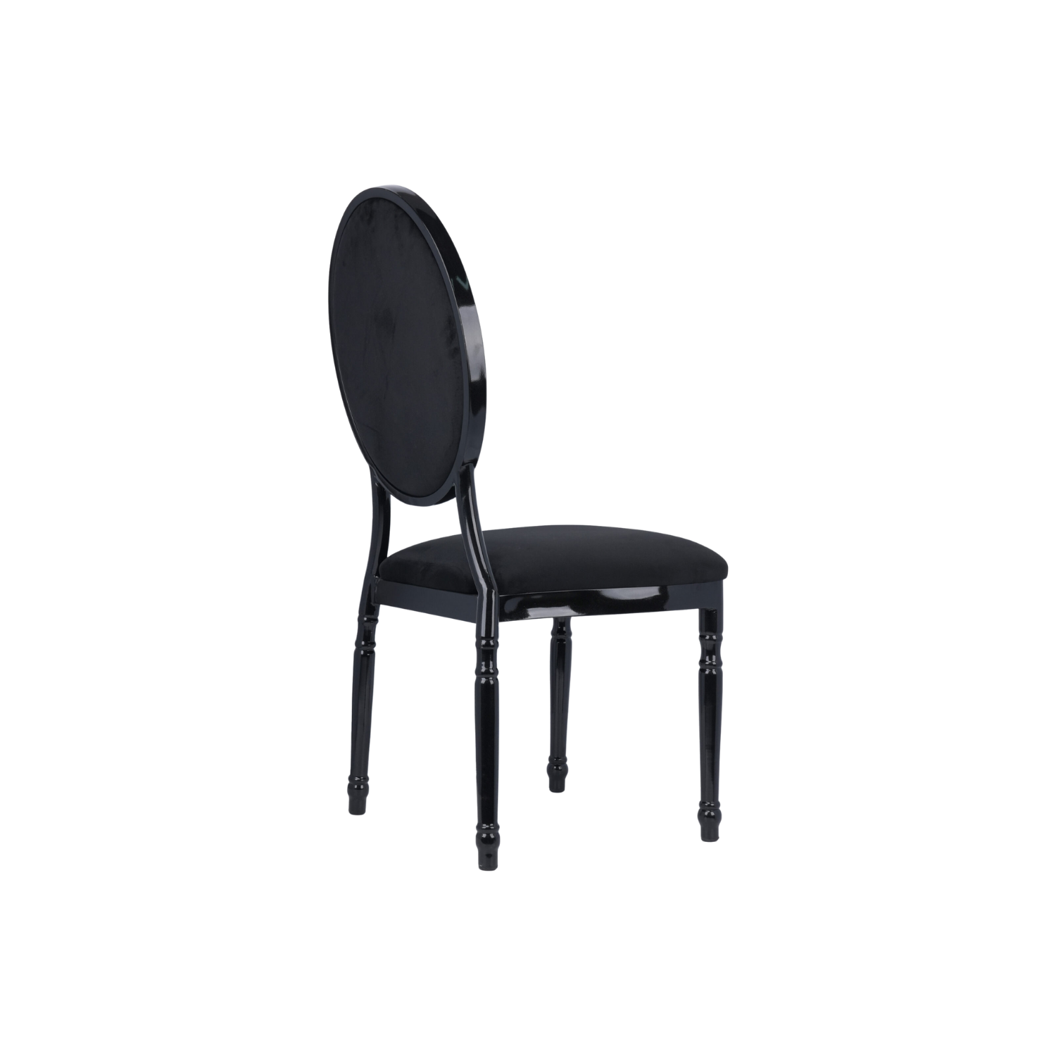 Luxe Velvet Round Back Stacking Chair - Black