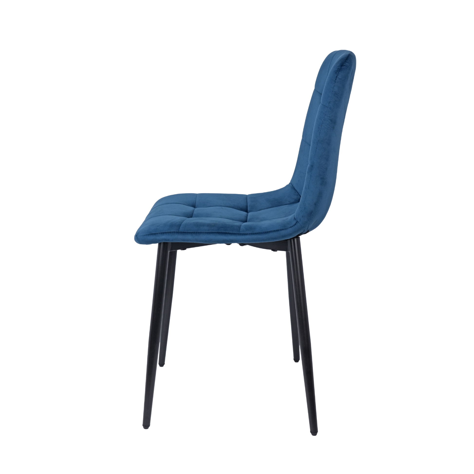 Velvet Dining Chair with Metal Legs Navy Blue