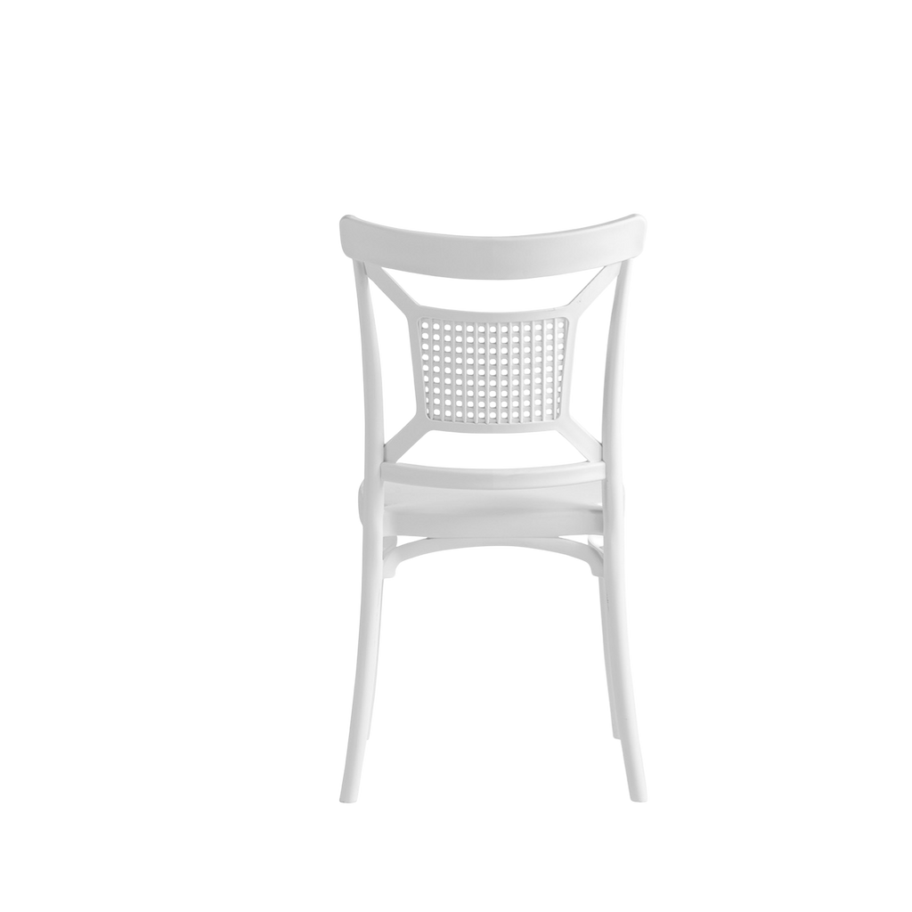 Enzo Caffe/Bistro Polypropylene Stacking Chair White