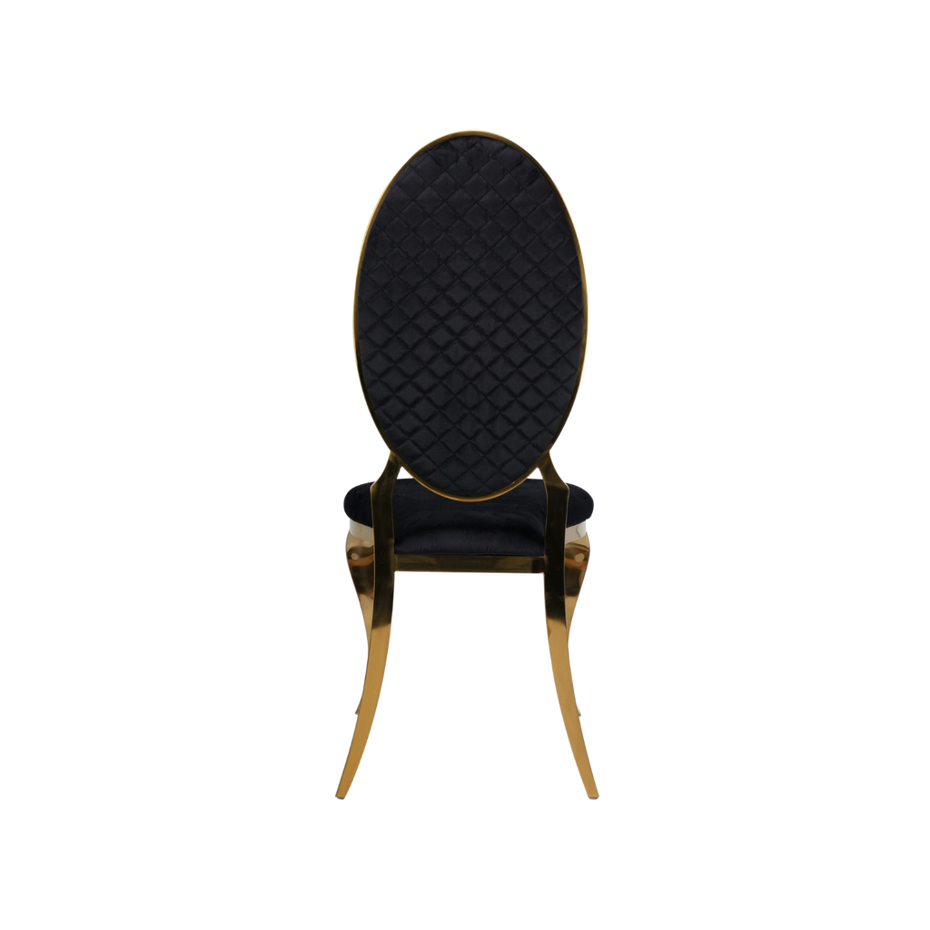 Opal Oval Back Velvet Stacking Chair Black