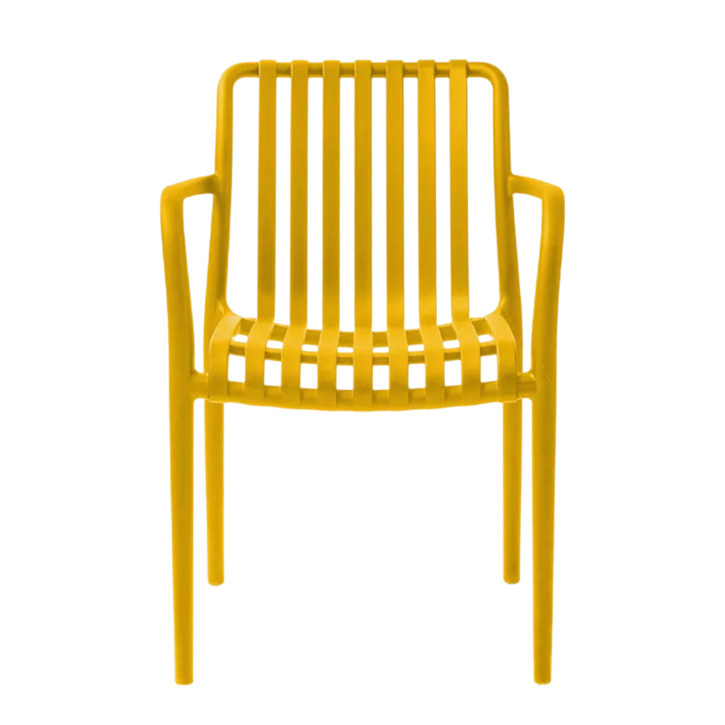 Paris Polypropylene Chair Yellow – Stackable Outdoor Cafe Restaurant Hospitality Seating