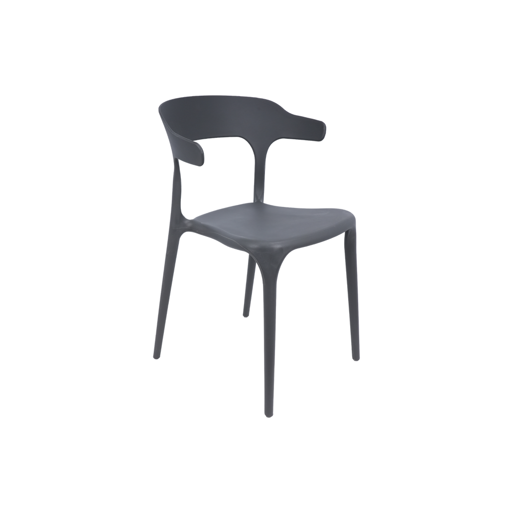 Amalfi Stackable Polypropylene Chair Charcoal for Cafés, Beach Bars, Pubs, Restaurants & Gardens