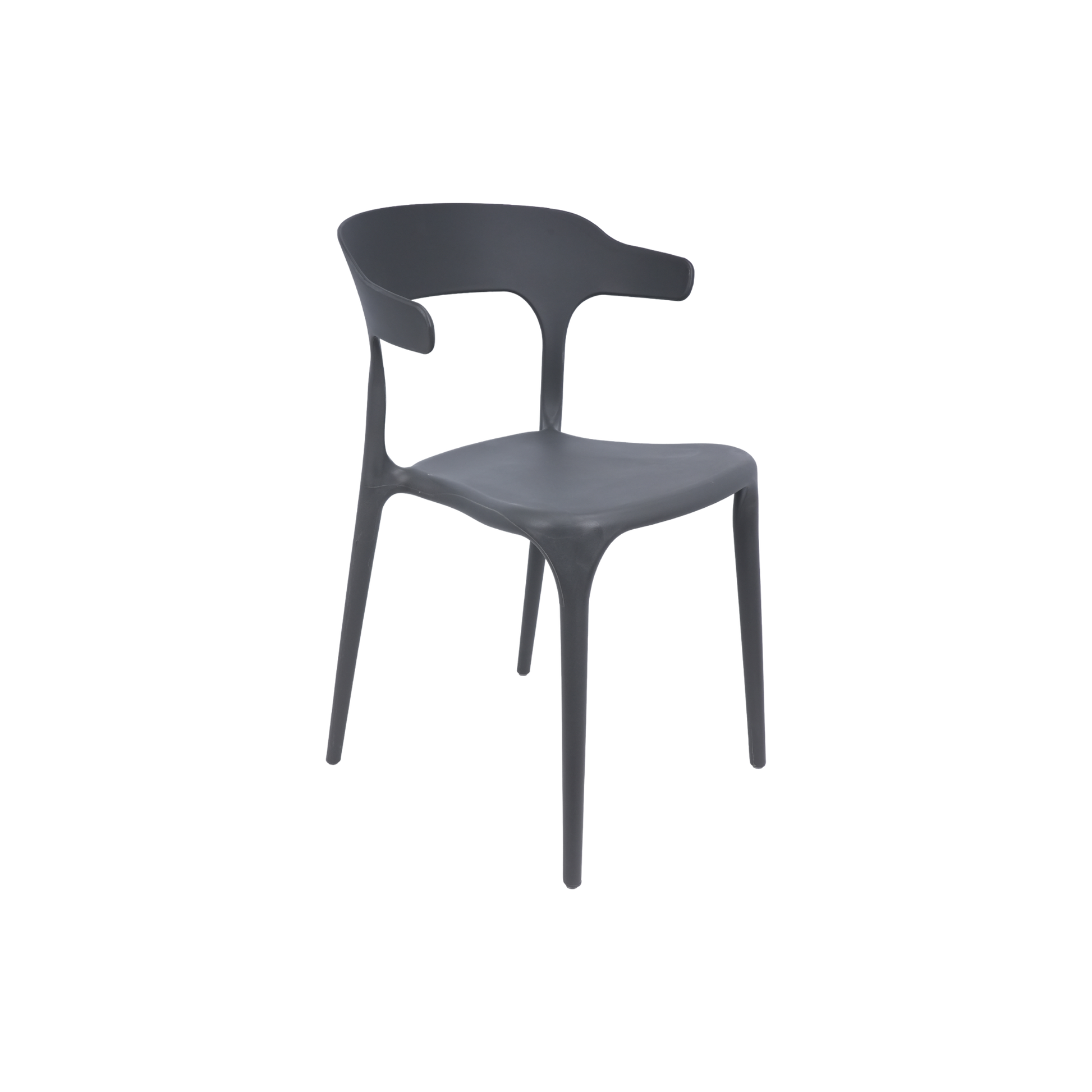 Amalfi Stackable Polypropylene Chair Charcoal for Cafés, Beach Bars, Pubs, Restaurants & Gardens