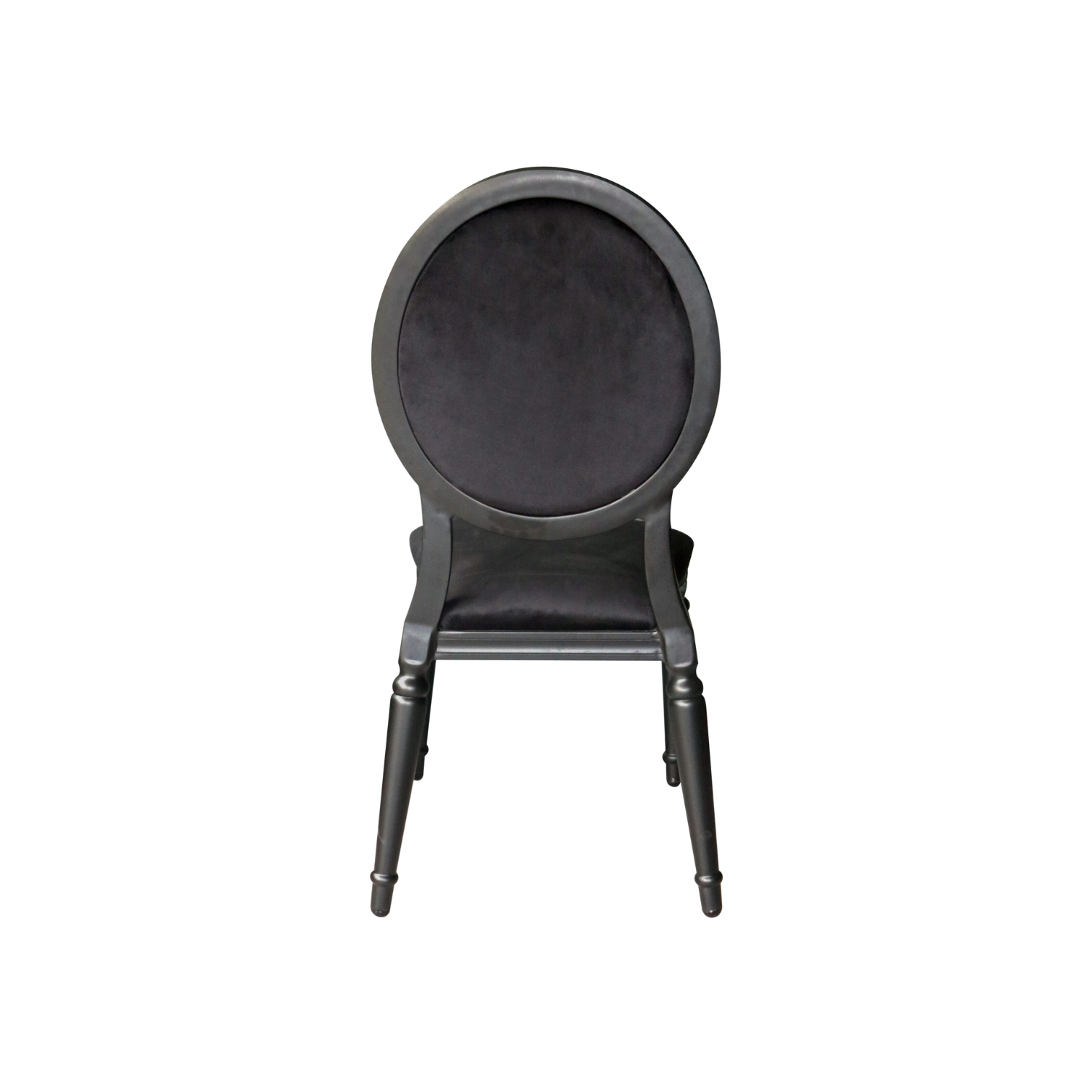 Louis Alure Aluminium Oval Stacking Chair Black