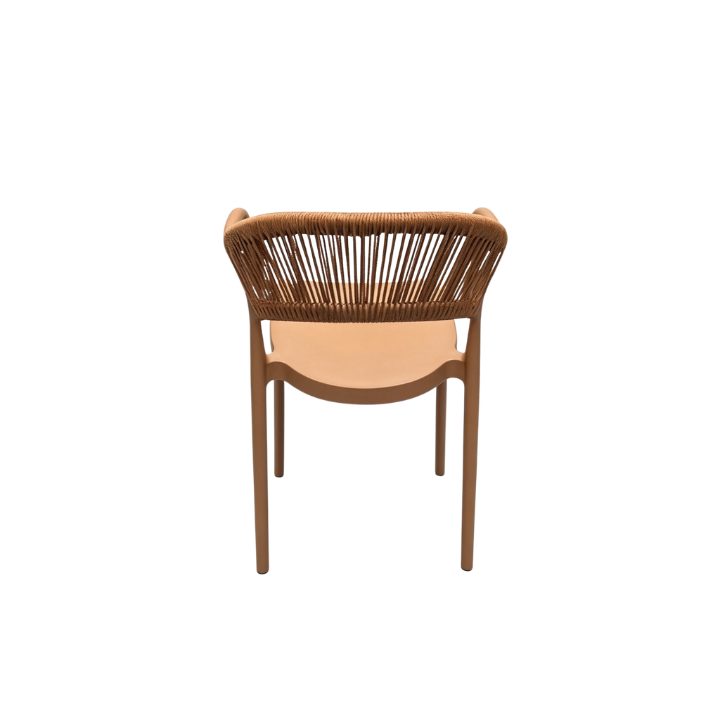 Coastal Rope-Back Polypropylene Armchair Brown – Indoor & Outdoor Café and Garden Chair