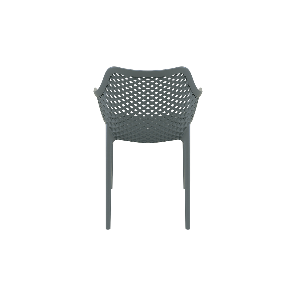 Air XL Armchair Charcoal – Stackable Outdoor Café Chair for Coffee Shops, Patios & Home Gardens