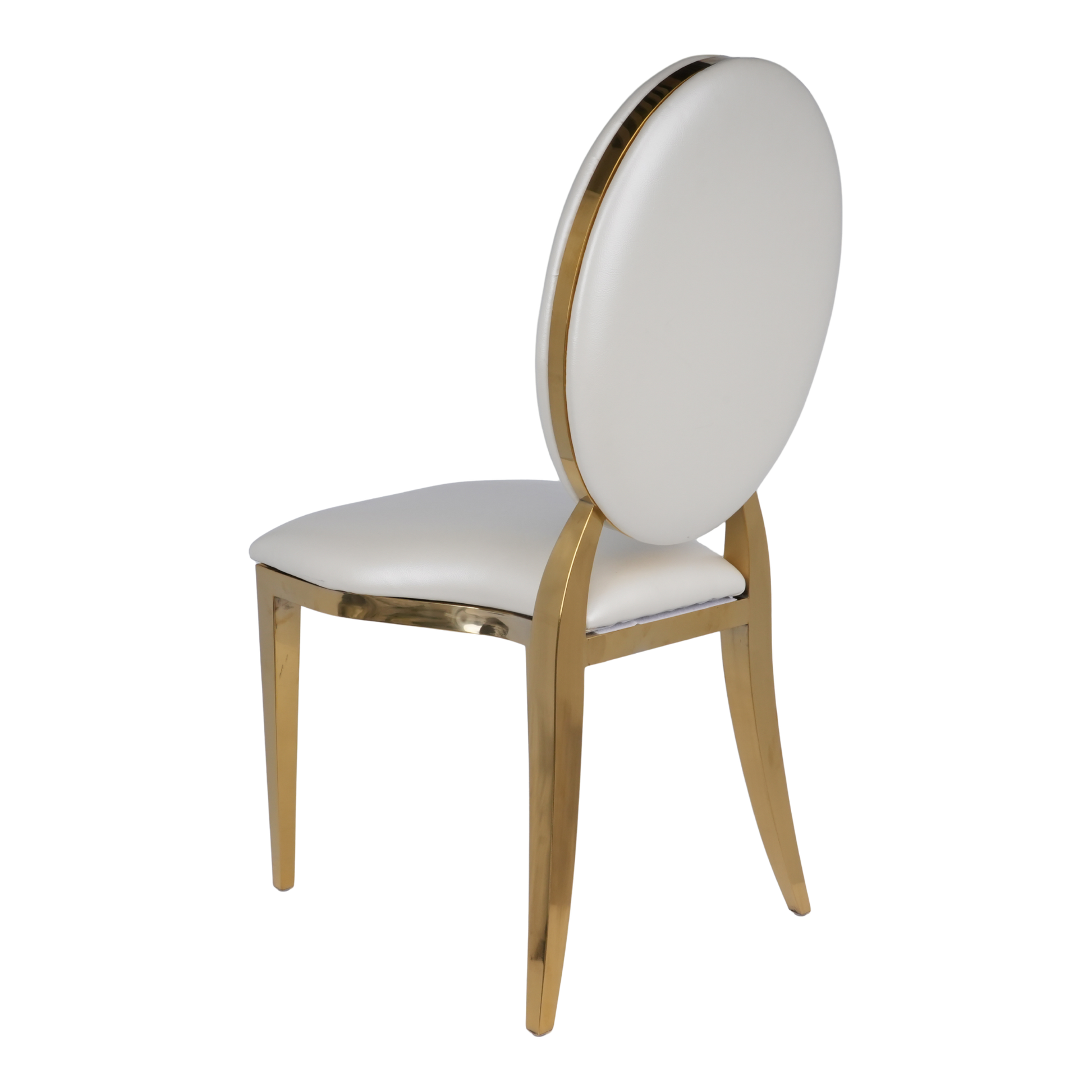Gold Dior Banqueting Chair – Luxury PU Leather Gloss Finish, Stackable, Event-Ready