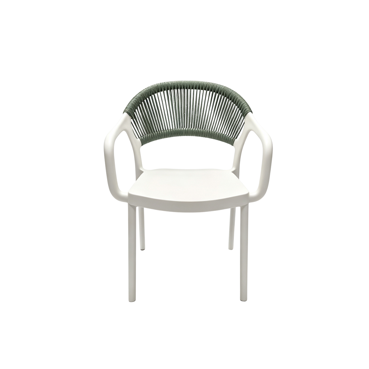 Coastal Rope-Back Polypropylene Armchair White – Indoor & Outdoor Café and Garden Chair