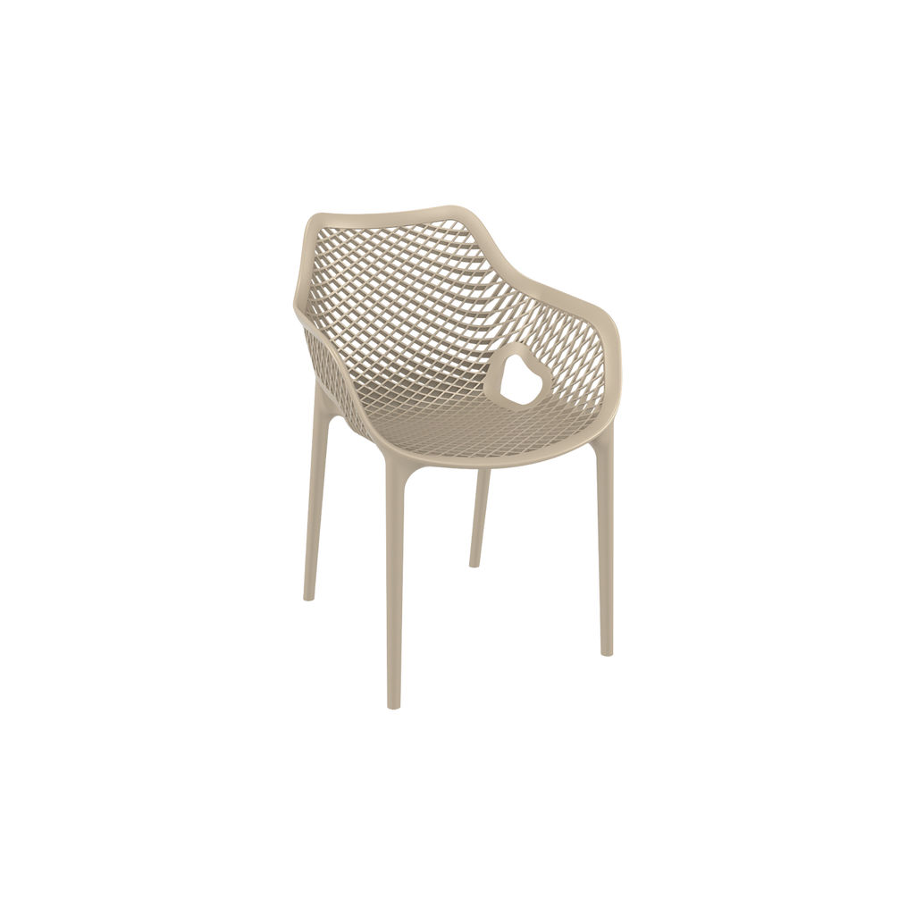 Air XL Armchair Taupe Brown – Stackable Outdoor Café Chair for Coffee Shops, Patios & Home Gardens (Copy)