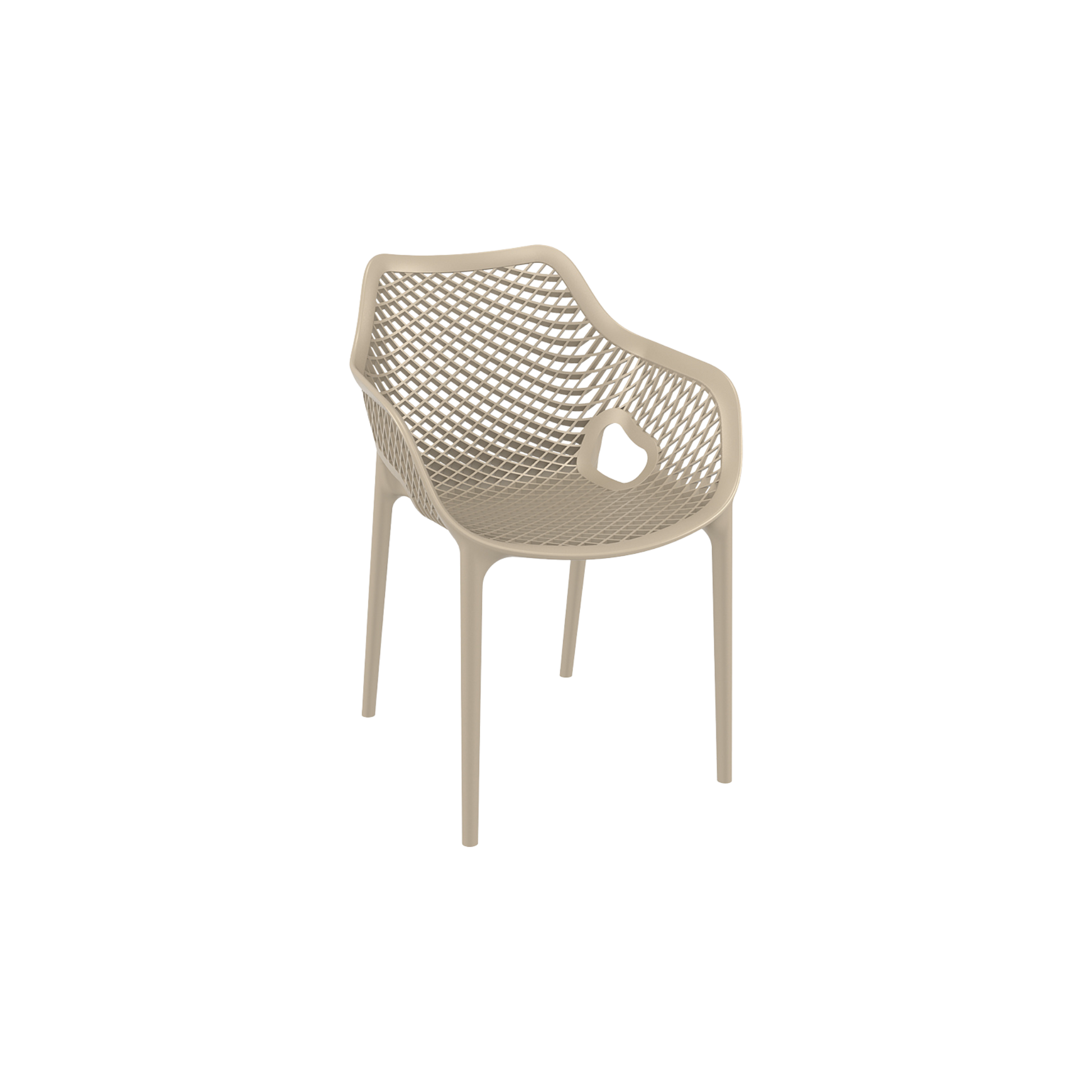 Air XL Armchair Taupe Brown – Stackable Outdoor Café Chair for Coffee Shops, Patios & Home Gardens (Copy)