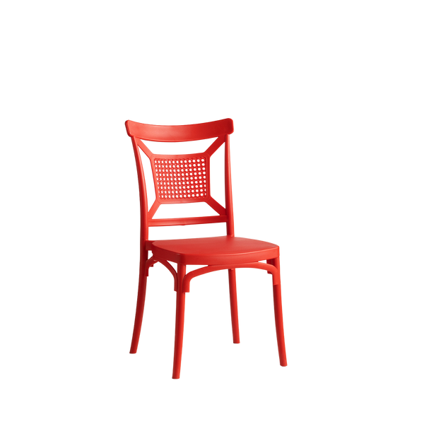 Enzo Caffe/Bistro Polypropylene Stacking Chair Red