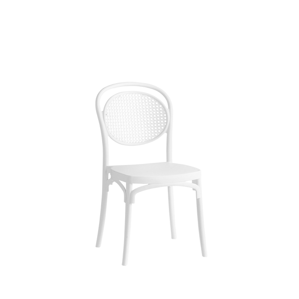 Sera Caffe/Bistro Polypropylene Stacking Chair White