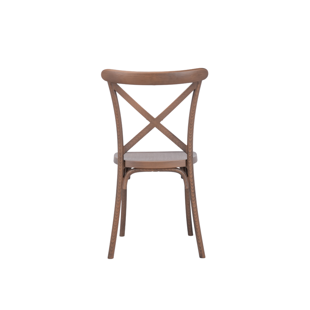 The Crossback Caffe Polypropylene Chair - Brown (Needs Assembly)