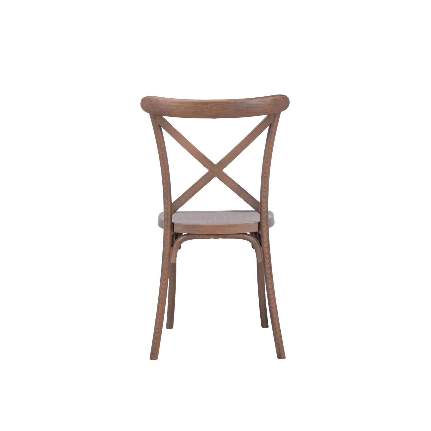 The Crossback Caffe Polypropylene Chair - Brown (Needs Assembly)